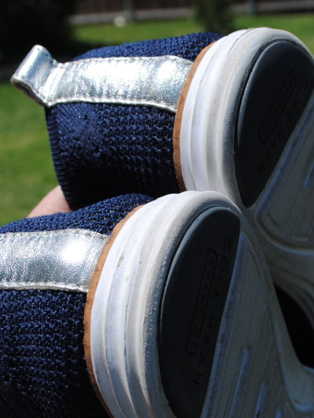 Cole Haan OriginalGrand 9.5 Womens Navy Knit Woven Oxford Lace Ups - Picture 6 of 6